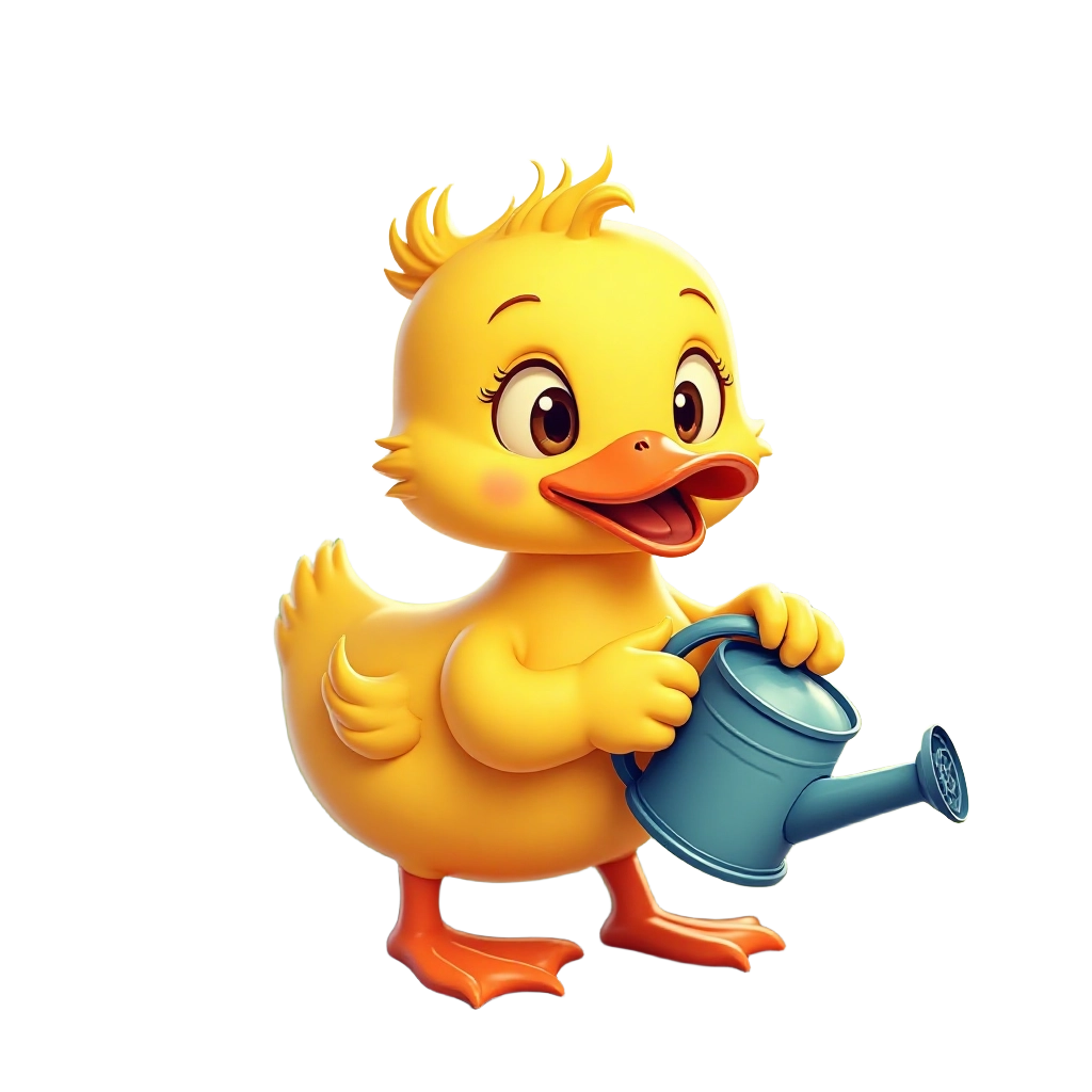 Cute Duck with Watering Can